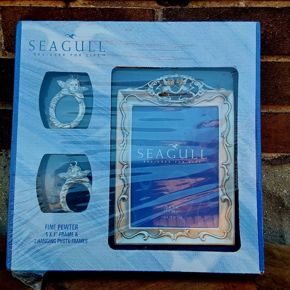 Brand New Vintage Seagull Pewter 5x7 Frame Set Original Box